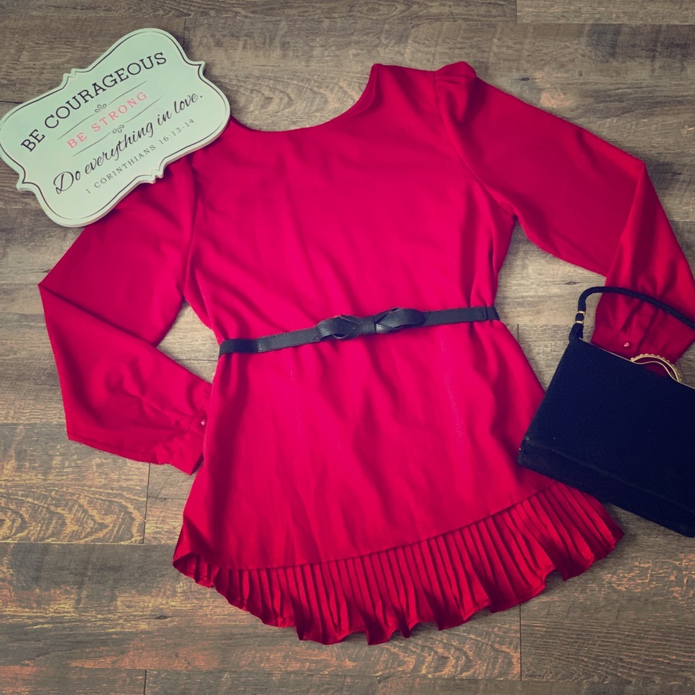 Red High Low Top